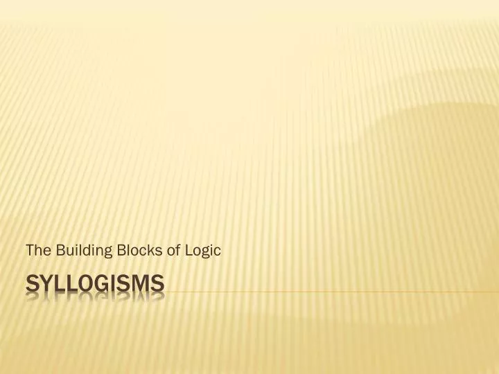 the building blocks of logic