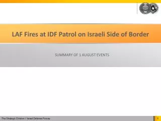 LAF Fires at IDF Patrol on Israeli Side of Border