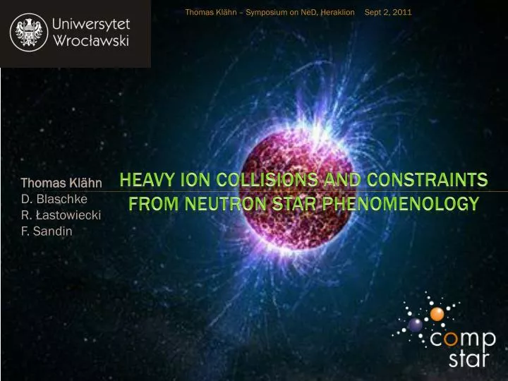 heavy ion collisions and constraints from neutron star phenomenology