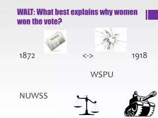 WALT: What best explains why women won the vote?