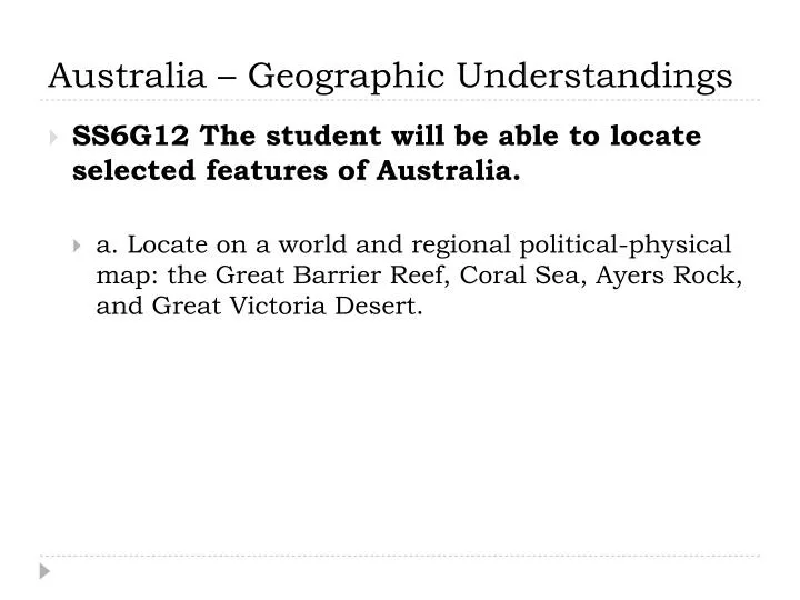 australia geographic understandings