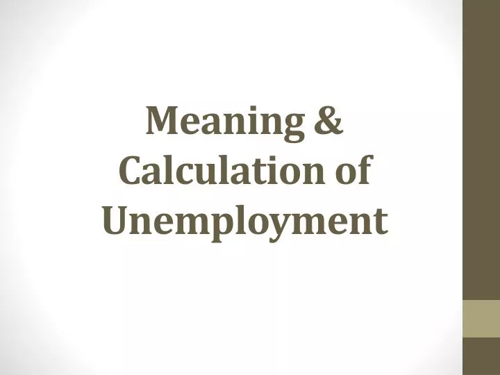 meaning calculation of unemployment