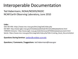 Interoperable Documentation