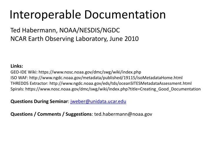 interoperable documentation