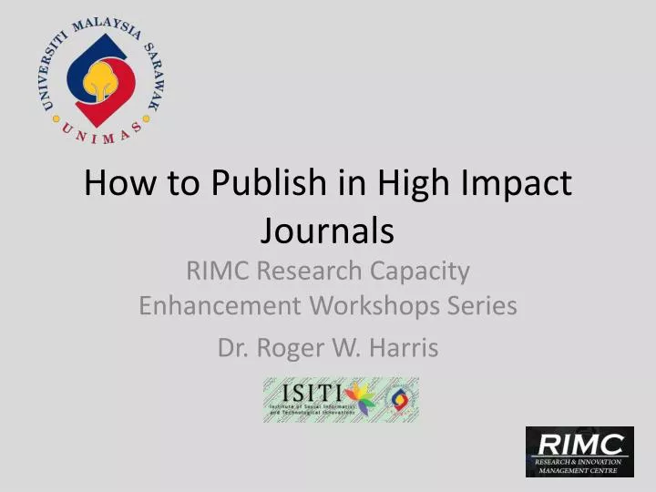 how to publish in high impact journals