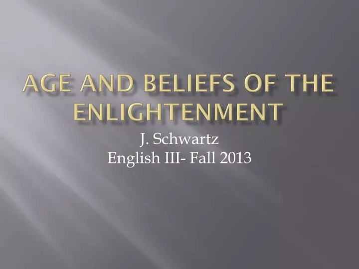age and beliefs of the enlightenment