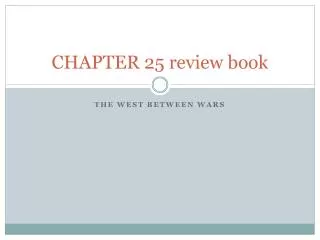 CHAPTER 25 review book