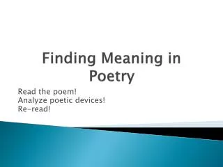 Finding Meaning in Poetry