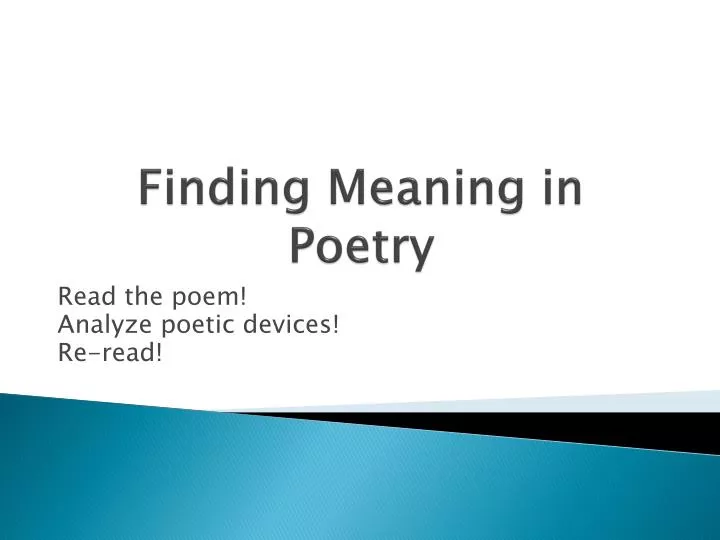 finding meaning in poetry