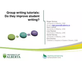 Group writing tutorials: Do they improve student writing?