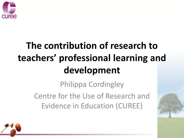 the contribution of research to teachers professional learning and development