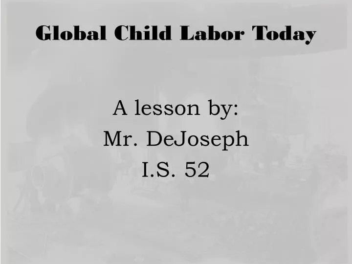 global child labor today