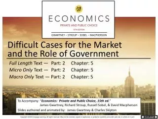 Difficult Cases for the Market and the Role of Government