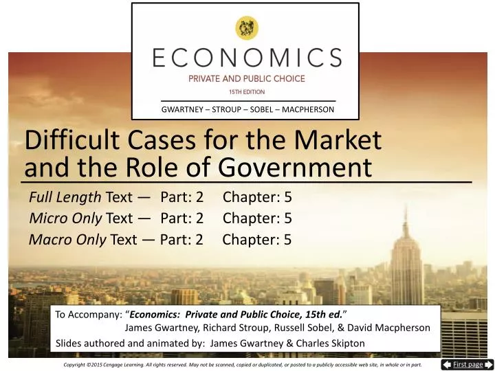 difficult cases for the market and the role of government