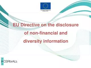 EU D irective on the disclosure of non-financial and diversity information