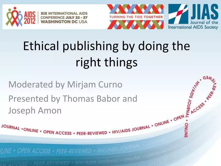ethical publishing by doing the right things