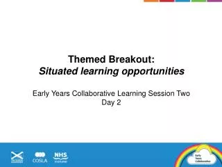 Themed Breakout: Situated learning opportunities Early Years Collaborative Learning Session Two