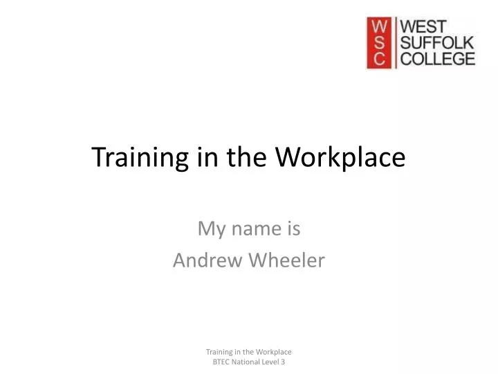 training in the workplace