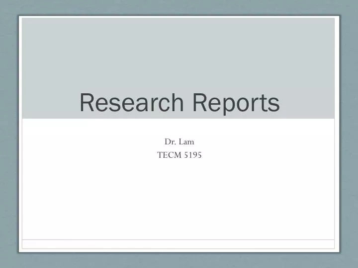 research reports