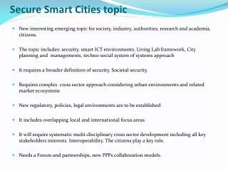 Secure Smart Cities topic