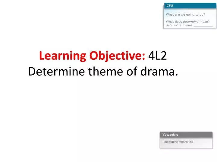 learning objective 4l2 determine theme of drama