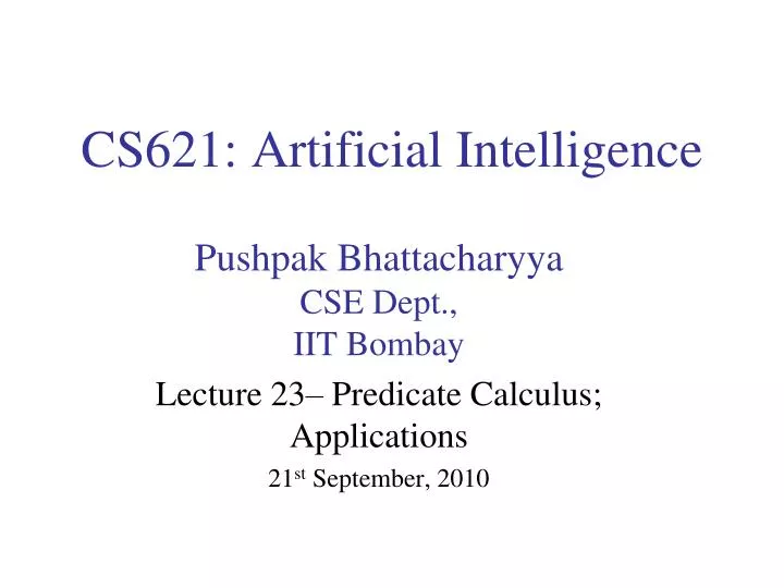 cs621 artificial intelligence