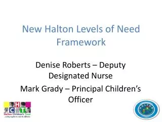 New Halton Levels of Need Framework