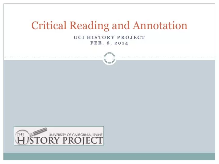 critical reading and annotation