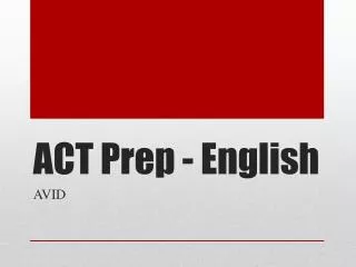 ACT Prep - English
