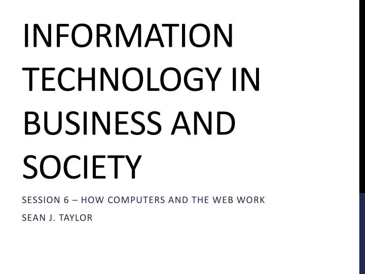 information technology in business and society