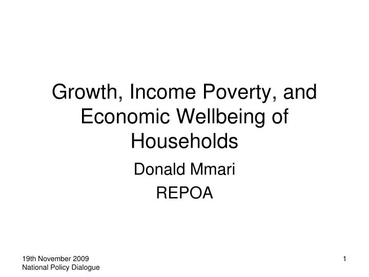 growth income poverty and economic wellbeing of households