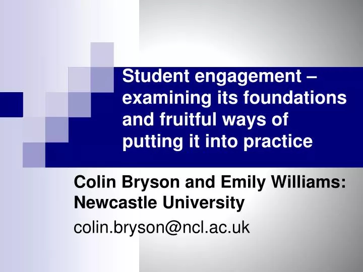 student engagement examining its foundations and fruitful ways of putting it into practice