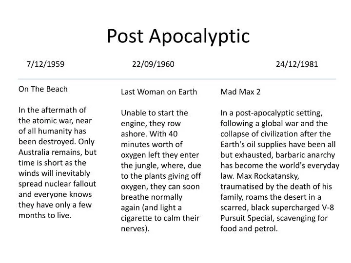 post apocalyptic