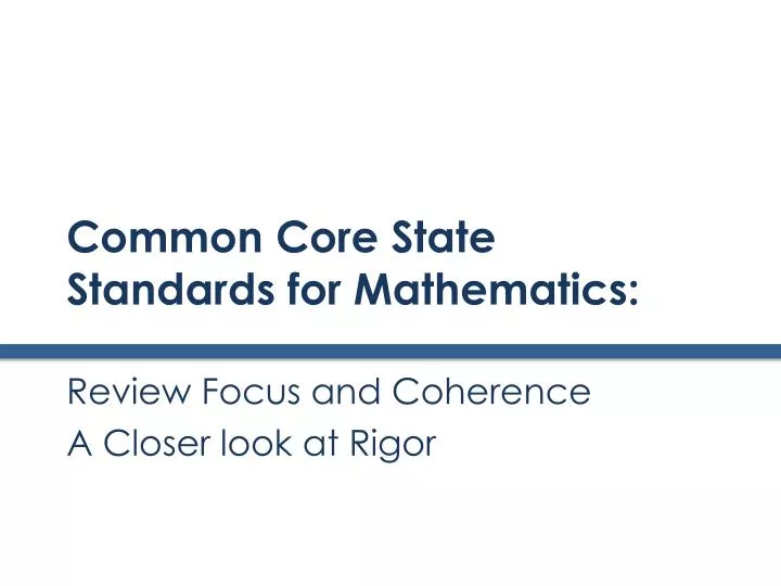 common core state standards for mathematics