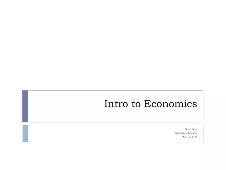 intro to economics