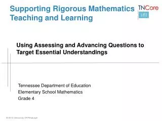 Supporting Rigorous Mathematics Teaching and Learning