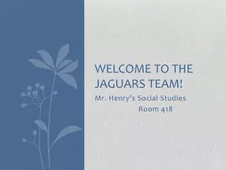 Welcome to the Jaguars team!