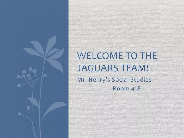 welcome to the jaguars team