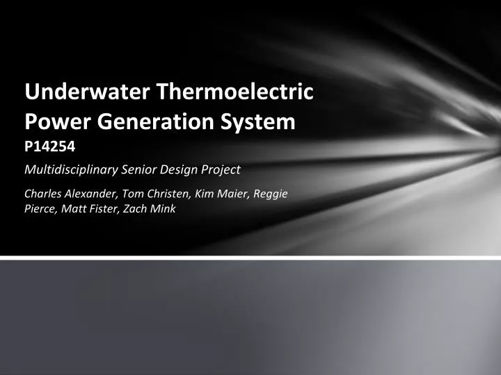 underwater thermoelectric power generation system p14254