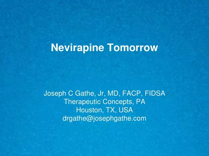 nevirapine tomorrow