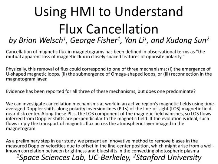 using hmi to understand flux cancellation