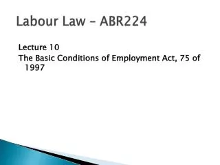 Labour Law – ABR224
