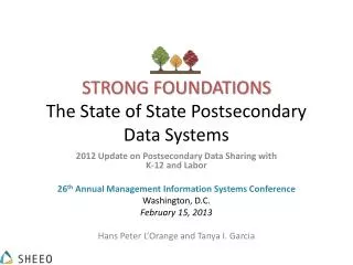 Strong Foundations The State of State Postsecondary Data Systems