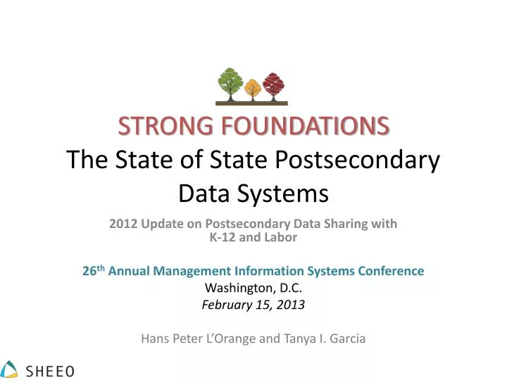 strong foundations the state of state postsecondary data systems