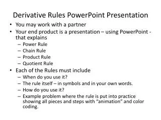 Derivative Rules PowerPoint Presentation