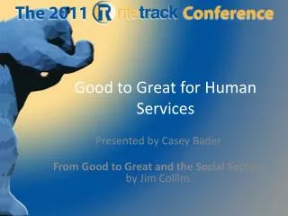 Good to Great for Human Services
