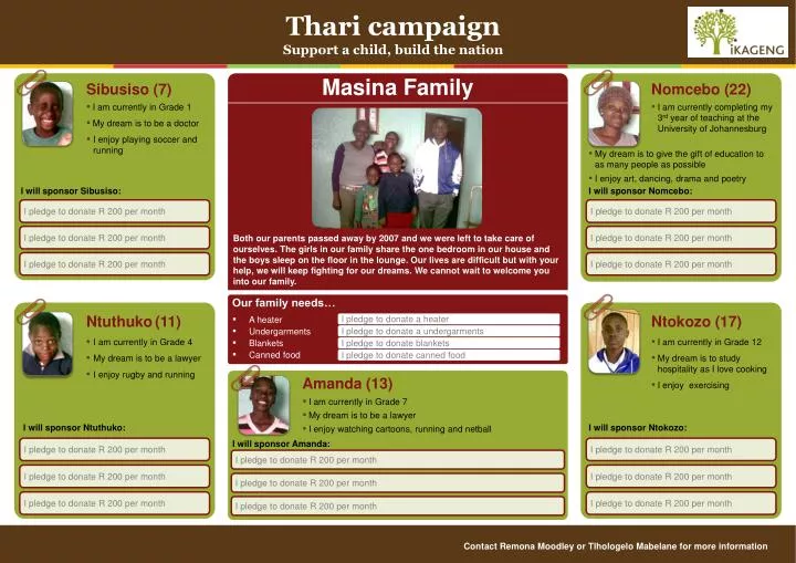 thari campaign support a child build the nation