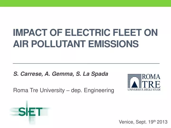 impact of electric fleet on air pollutant emissions