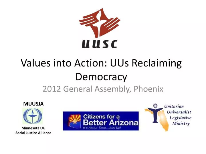 values into action uus reclaiming democracy