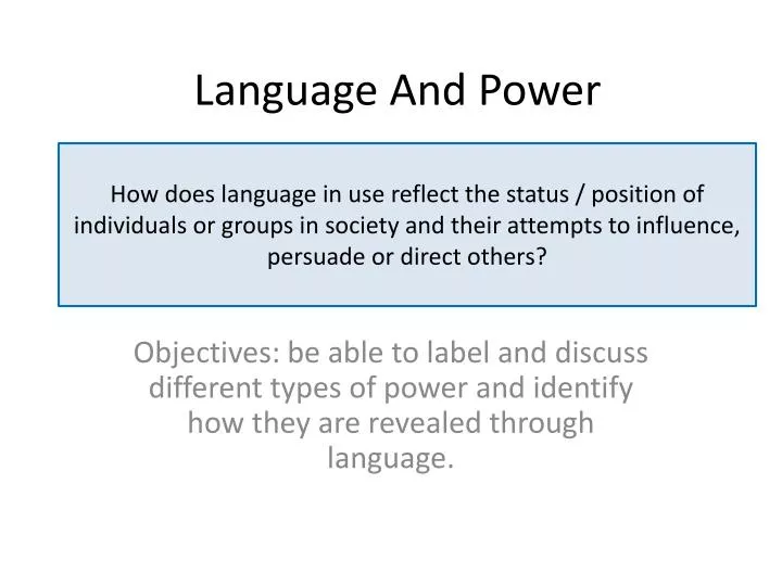 language and power